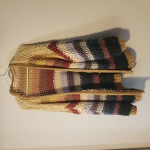 Bohme muted rainbow crochet oversized cardigan size small